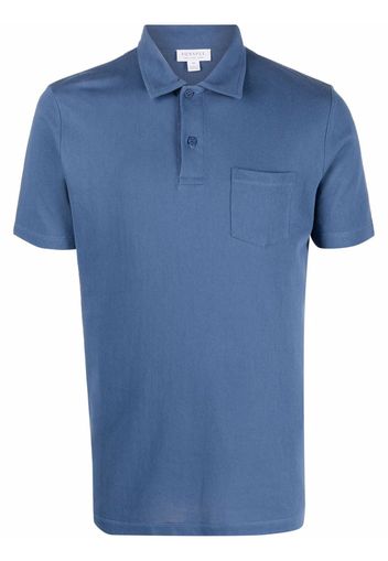 Sunspel Polo con taschino - Blu