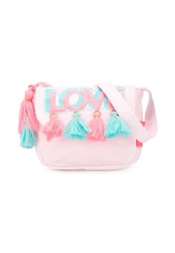 tassel-embellished 'love' crossbody bag