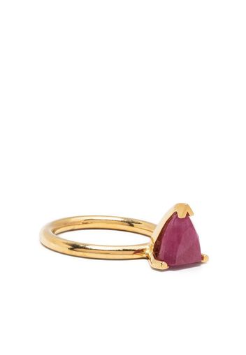 SUOT STUDIO Anello Treated Ruby & Silver Vermeil half Cut Marquise - Rosa