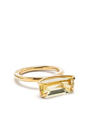 SUOT STUDIO Anello Lemon Quartz & Silver Vermeil Half Cut Emerald - Verde