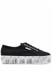 Superga abstract-pattern platform sneakers - Nero