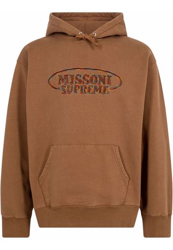 Supreme x Missoni logo-embroidered hoodie "FW21" - Marrone