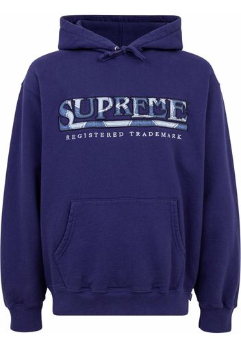 Supreme denim-logo hoodie - Blu