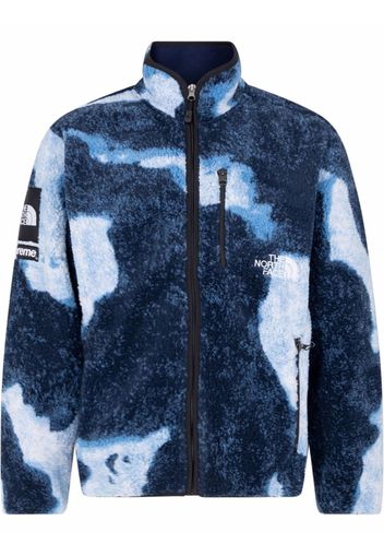 Supreme x TNF bleached denim fleece jacket - Blu