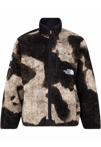 Supreme x TNF bleached denim fleece jacket - Marrone