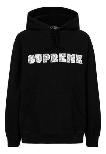 Supreme lace-detail logo hoodie - Nero