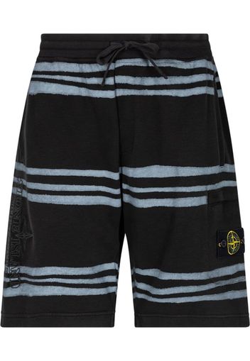 Supreme x Stone Island warp stripe shorts - Nero