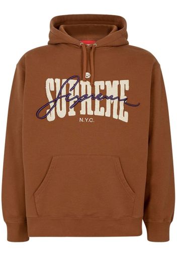 Supreme Embroidered Chenille Hoodie - Marrone