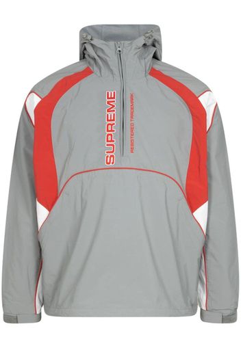 Supreme panelled half zip hooded jacket - Grigio