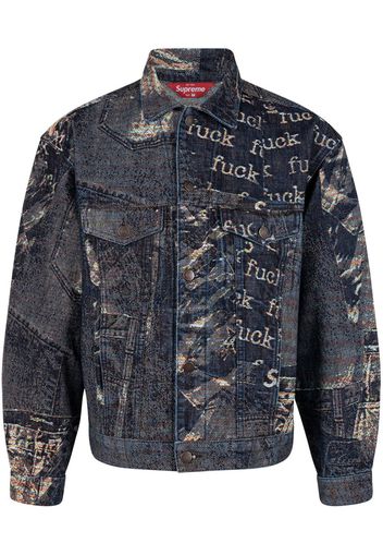 Supreme Archive denim jacquard trucker jacket - Blu