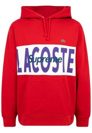 SUPREME Lacoste Logo Panel Hoodie - Rosso