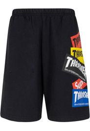 Supreme x Thrasher multi logo track shorts - Nero