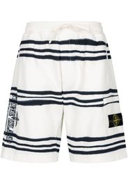 SUPREME x Stone Island striped shorts - Bianco