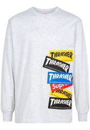 Supreme x Thrasher multi logo long-sleeve T-shirt - Grigio