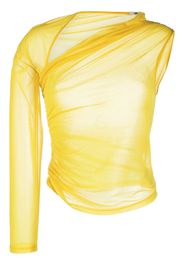 Supriya Lele Top asimmetrico con arricciature - Giallo