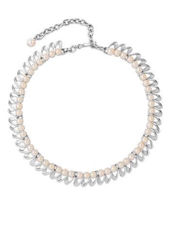 Susan Caplan Vintage Collana Trifari con finte perle anni '60 - Argento