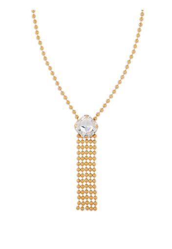 Susan Caplan Vintage 1990s chain tassel Swarovski necklace - Oro