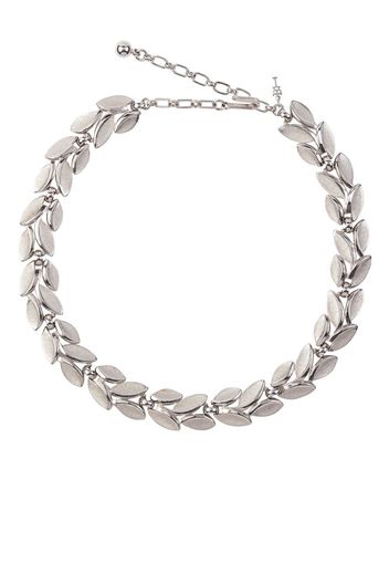 Susan Caplan Vintage 1960s Trifari leaf-motif chain necklace - Argento