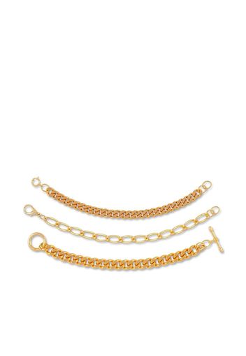 Susan Caplan Vintage 1990s set of three chain bracelets - Oro