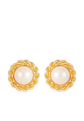 Susan Caplan Vintage 1990s faux pearl clip-on earrings - Oro