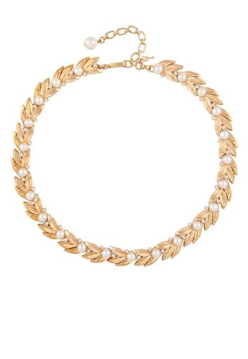 Susan Caplan Vintage 1960s Trifari leaf motifs design necklace - Oro