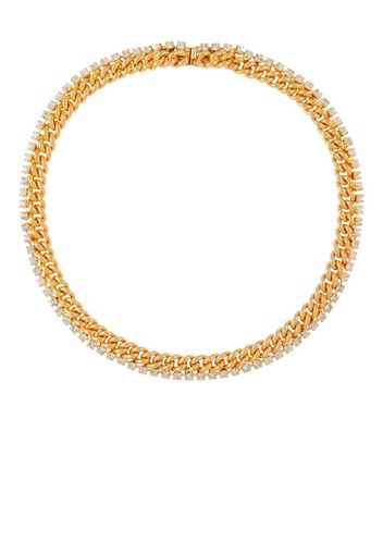 Susan Caplan Vintage 1980s Swarovksi crystal chain-link necklace - Oro