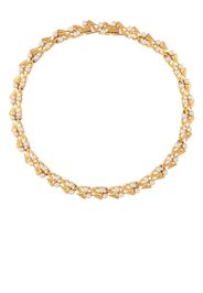 Susan Caplan Vintage 1960s Trifari pearl-embellished articulated link necklace - Oro