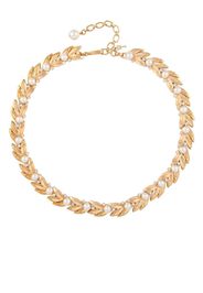 Susan Caplan Vintage 1960s Trifari leaf motifs design necklace - Oro