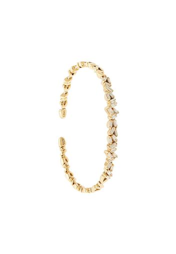 Bracciale rigido in oro giallo 18kt e diamanti Uneven Fireworks