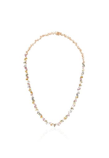 Collana in oro rosa 18kt, diamanti e zaffiro