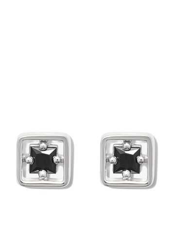 Suzanne Kalan 18kt white gold Inlay black sapphire stud earrings - Argento