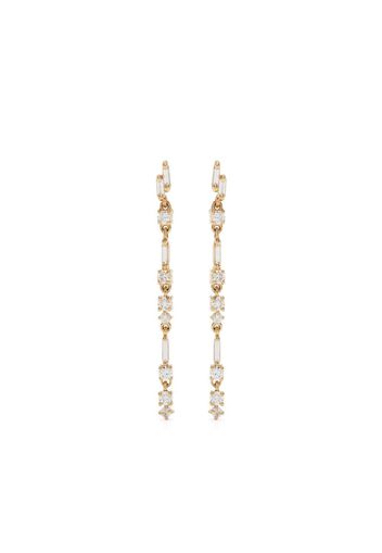 Suzanne Kalan 18kt yellow gold Linear diamond drop earrings - Oro