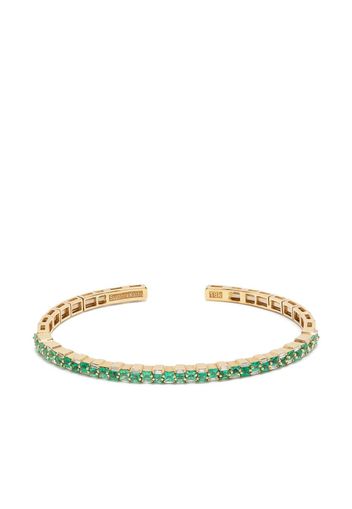 Suzanne Kalan Bracciale rigido Horizontal in oro 18kt con smeraldo e diamanti - Verde