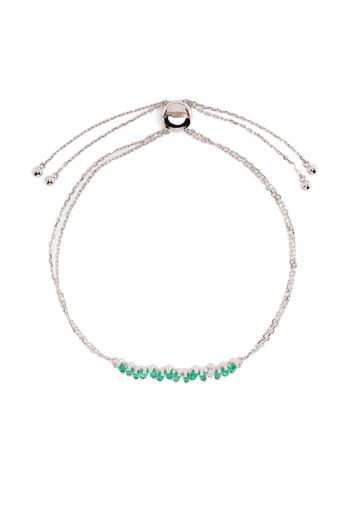 Suzanne Kalan Bracciale Pulley in oro bianco 18kt con smeraldi e diamanti - Verde