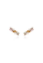 18K rose gold diamond sapphire stud earrings