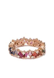 18kt rose gold diamond sapphire Rainbow Eternity band ring