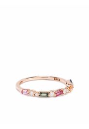 Suzanne Kalan Anello Rainbow in oro rosa 18kt e zaffiri