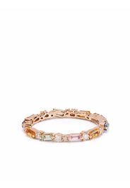 Suzanne Kalan Anello Rainbow in oro rosa 18kt, diamanti e zaffiri