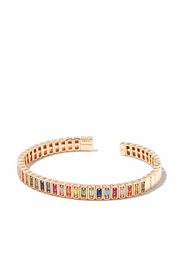 Suzanne Kalan 18kt yellow gold Inlay rainbow sapphire cuff - Oro