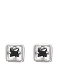 Suzanne Kalan 18kt white gold Inlay black sapphire stud earrings - Argento