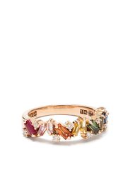 Suzanne Kalan Anello in oro rosa 18kt con zaffiri taglio baguette