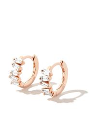 Suzanne Kalan 18kt rose gold diamond huggie earrings - Rosa