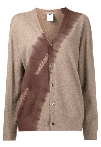 Suzusan tie-dye seamless cashmere cardigan - Marrone