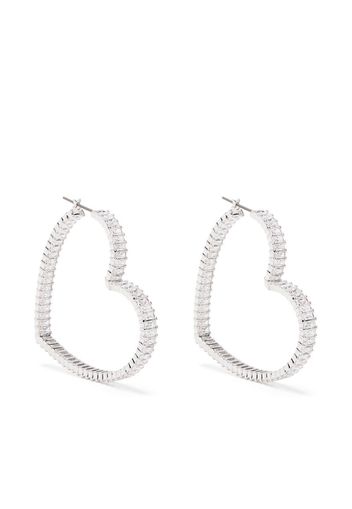 Swarovski Matrix heart-hoop earrings - Argento