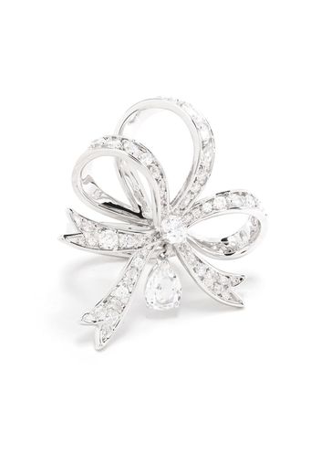 Swarovski Volta bow large cocktail ring - Argento