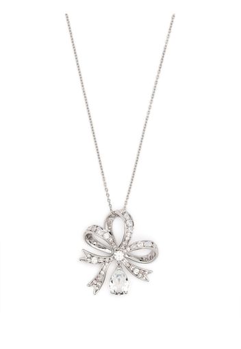 Swarovski Volta bow-pendant long necklace - Argento