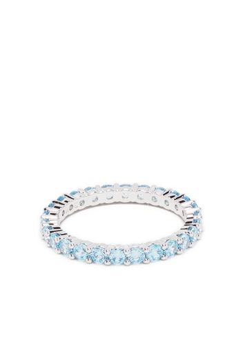 Swarovski round cut gem embellished ring - Argento