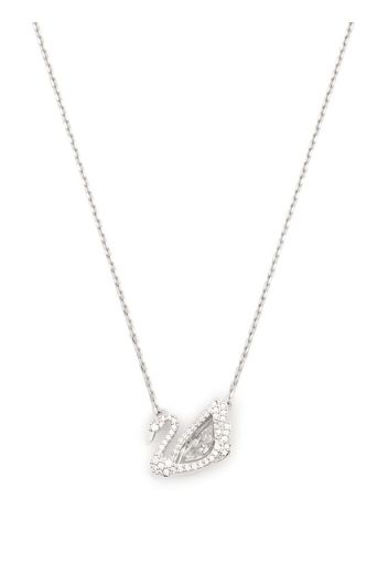 Swarovski crystal-embellished logo pendant chain - Argento