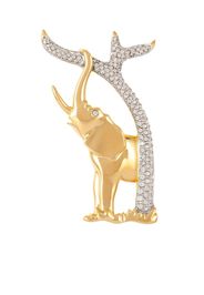 Swarovski 1990s elephant-motif crystal-embellished brooch - Oro