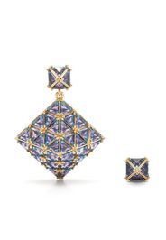 Swarovski Curiosa asymmetric drop earrings - Blu